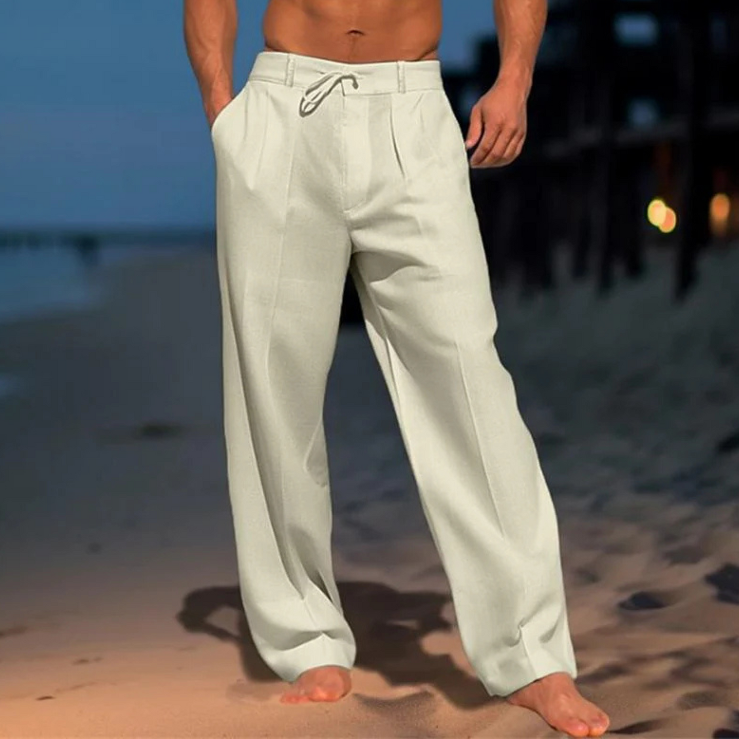 Milan – Luchtige Zomerse Linnenbroek in Effen Kleur