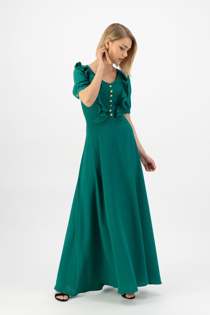 Groene maxi jurk