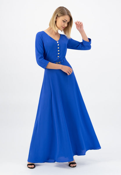 Blauwe maxi zomerjurk