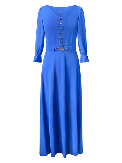 Blauwe maxi zomerjurk