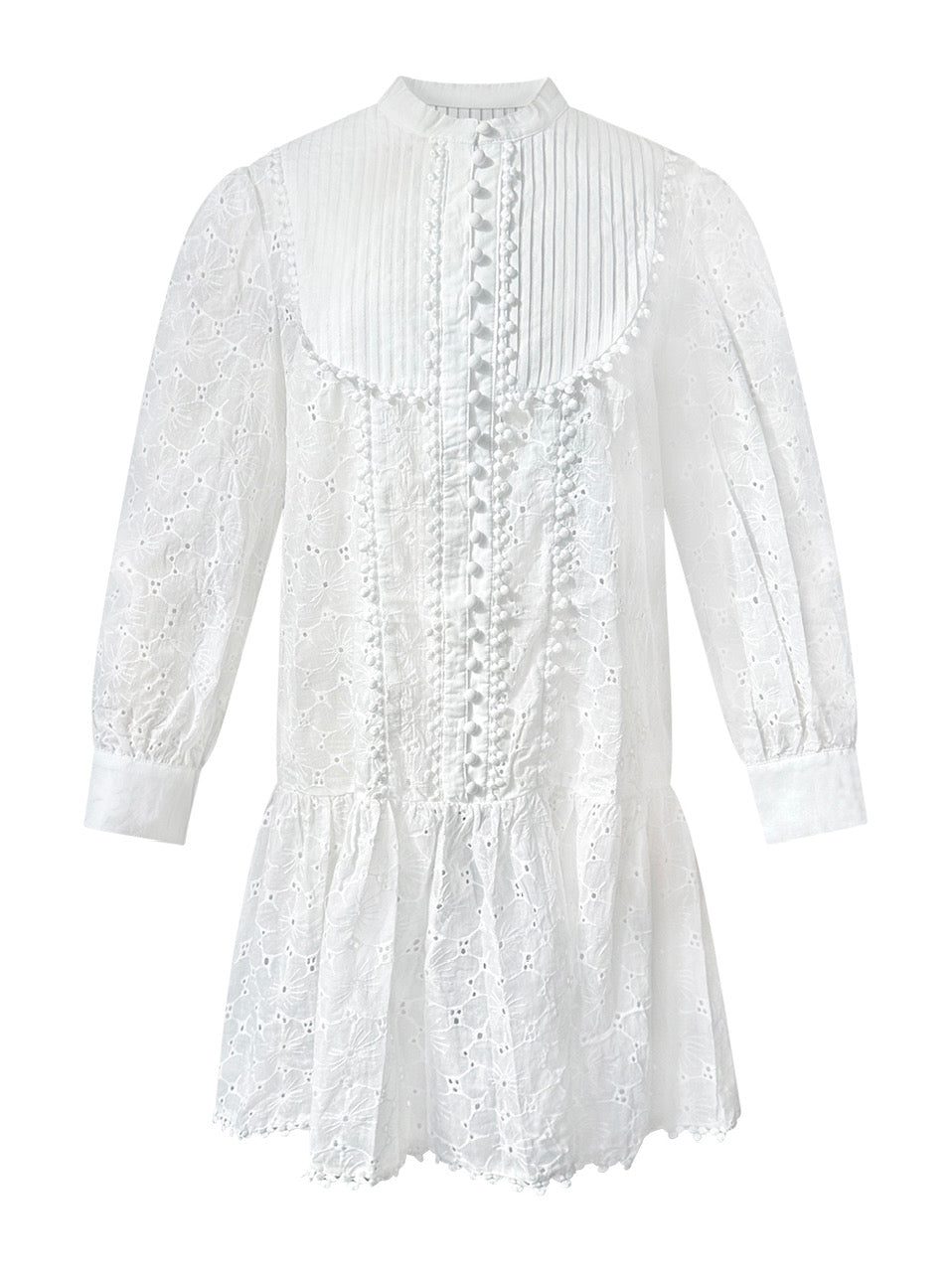 Jurk van geborduurd katoen
