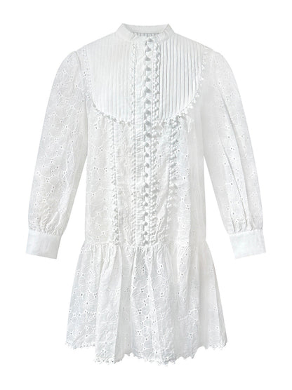 Jurk van geborduurd katoen