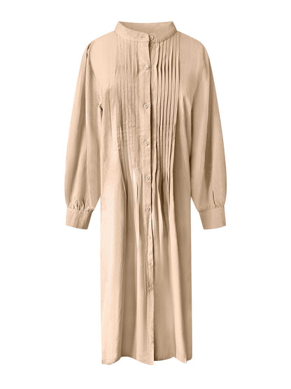 Lange jurk van linnen en katoen.