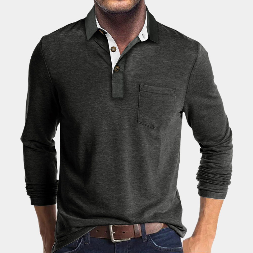 Harm - Heren poloshirt met lange mouwen