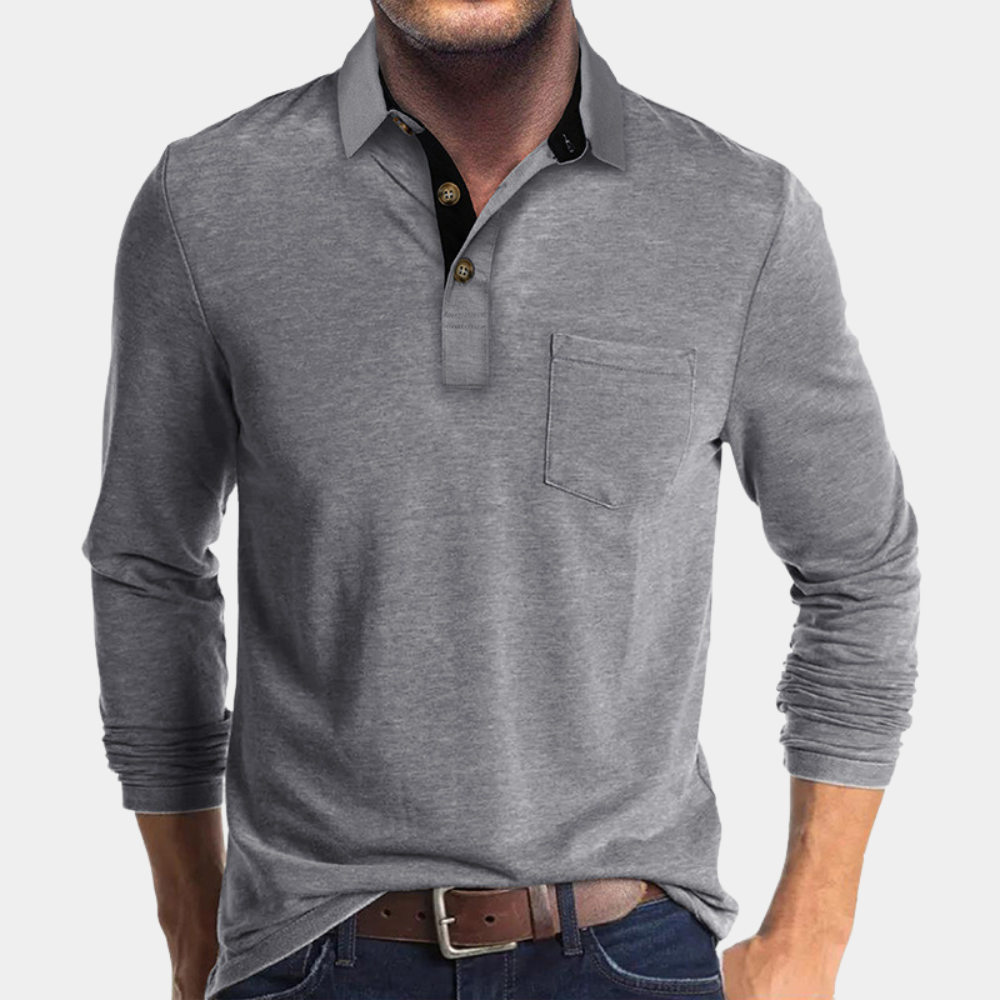Harm - Heren poloshirt met lange mouwen