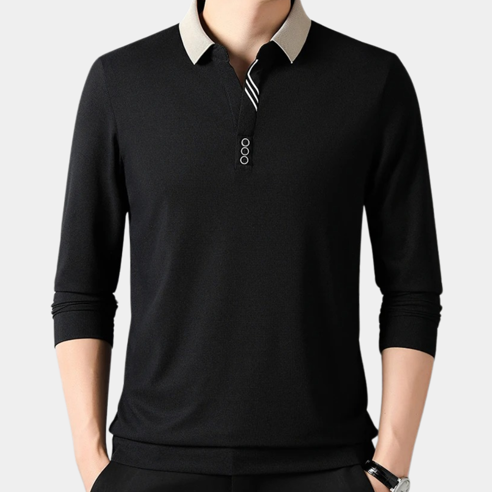 Jacek - Heren Casual Poloshirt met Lange Mouwen