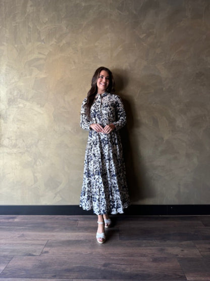 Katoenen jurk met bloemenprint.