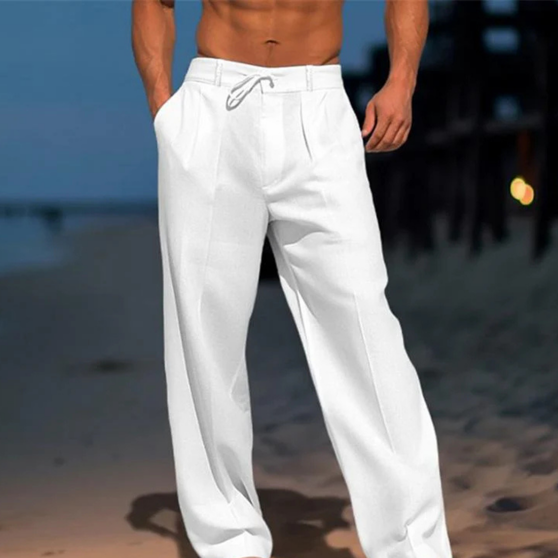 Milan – Luchtige Zomerse Linnenbroek in Effen Kleur