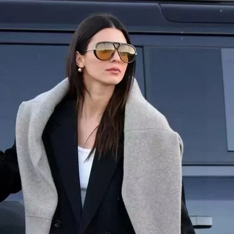 Oversized vintage stijl piloten zonnebril