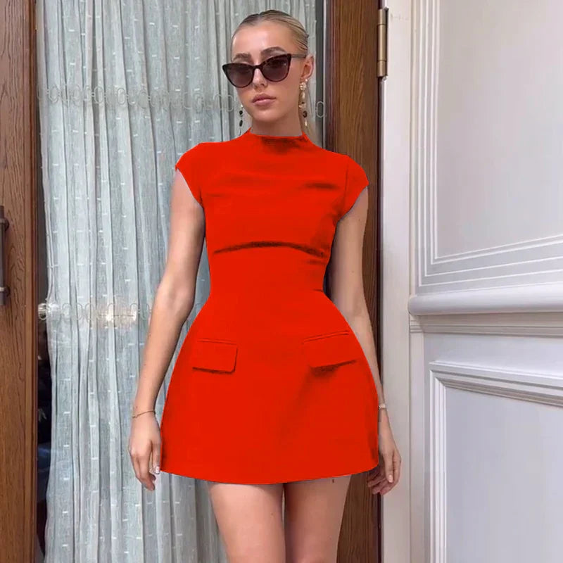 Isabella Zomerse Mini Jurk met Korte Mouwen