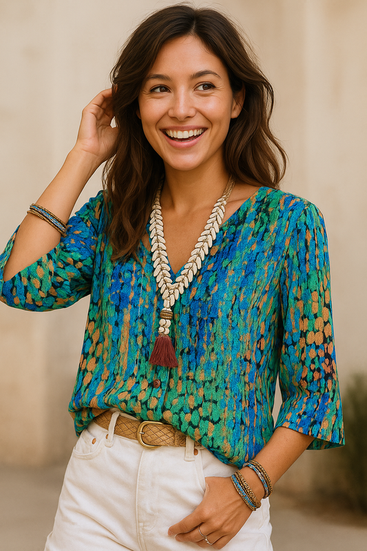 Vintage Kleurrijke Blouse