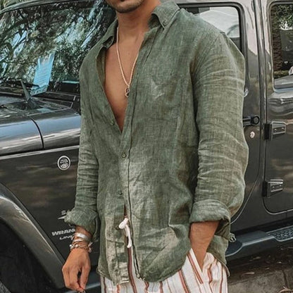 Heren Casual Linnen Strandhemd voor Warme Dagen