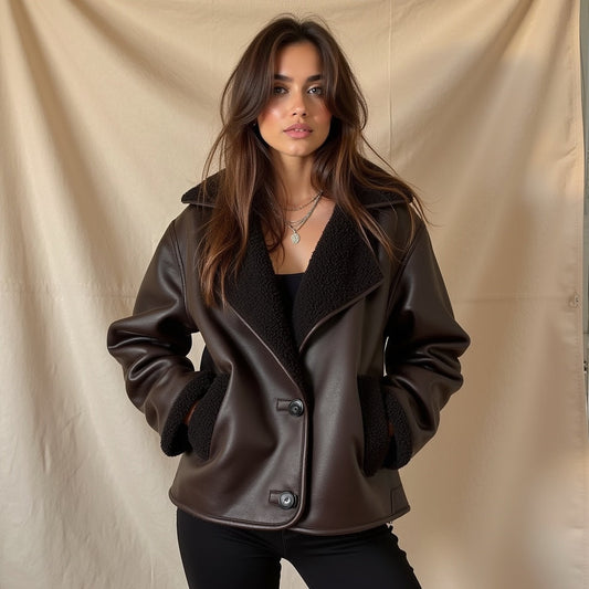 Liora Amsterdam Bruine Leren Jas