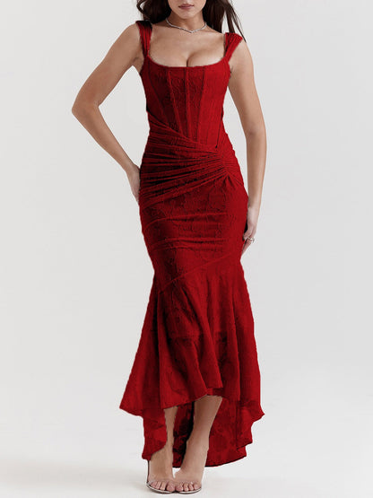 maxi-jurk met klokvormige bloemen