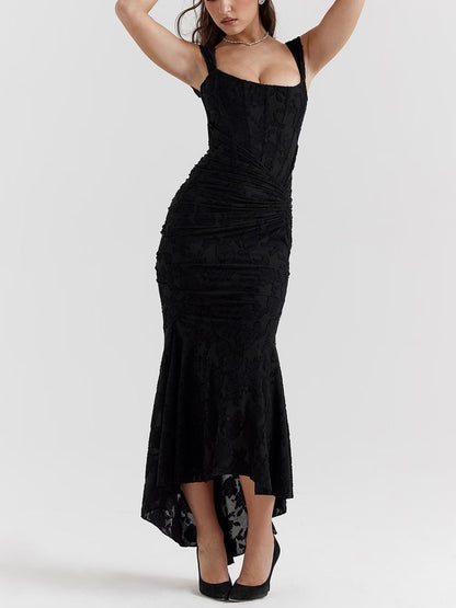 maxi-jurk met klokvormige bloemen